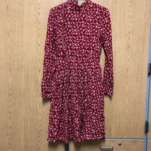 Roolee fall floral dress w/ brown braided belt